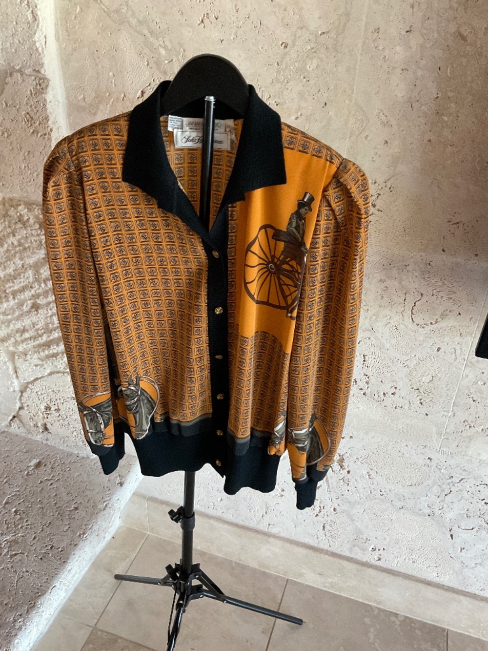 Vintage Janan Studio by Saks Fifth Avenue Equestrian blouse Size Small